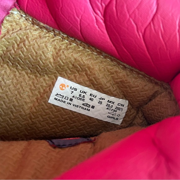 🩷HOT PINK PREMIUM TIMBERLAND ANKLE BOOTS WINTER 2024 SNOW SIZE 7 WOMENS - Picture 8 of 11